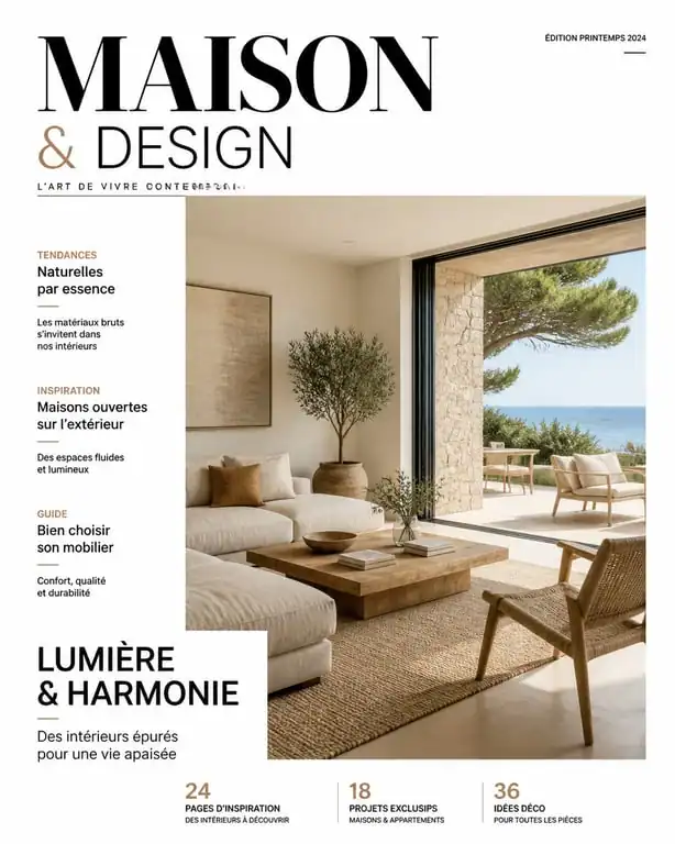 Aménagement maison : salon lumineux et harmonieux avec accès terrasse