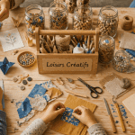 Faire des activités manuelles sur une table en bois