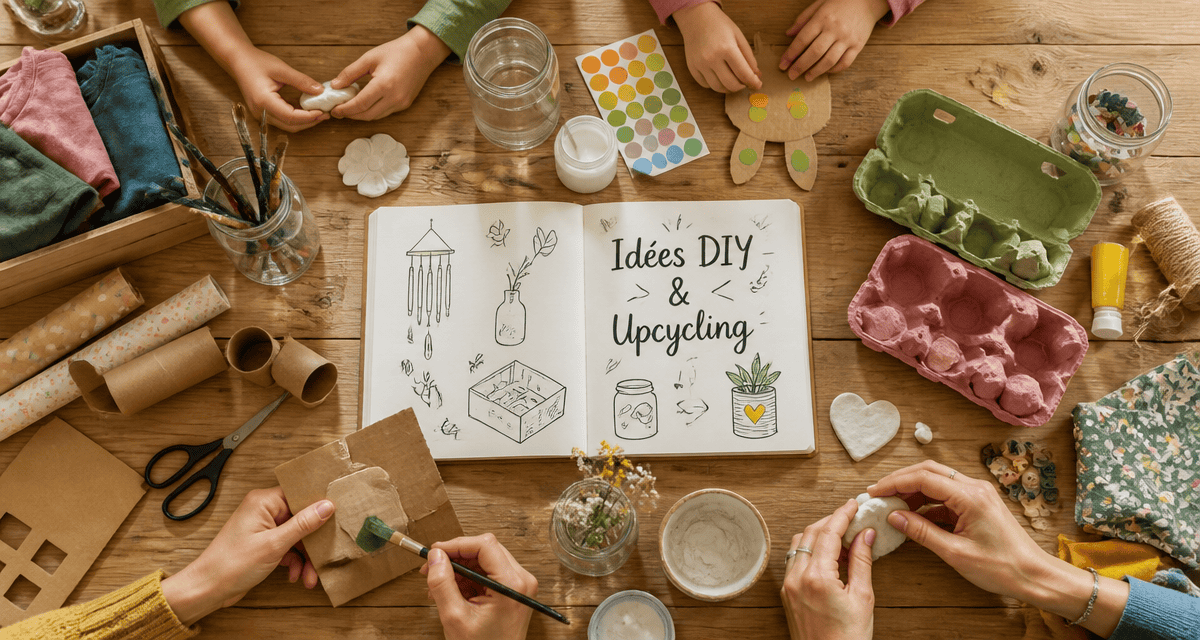 idee d'activités manuelle avec materiaux recup enfants adultes