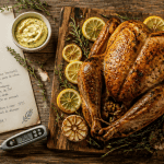 meilleur recette de dinde au four sur table rustique