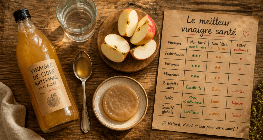 Meilleur vinaigre pour la sante artisanal sur table
