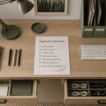 organiser un bureau vue flat-lay zen