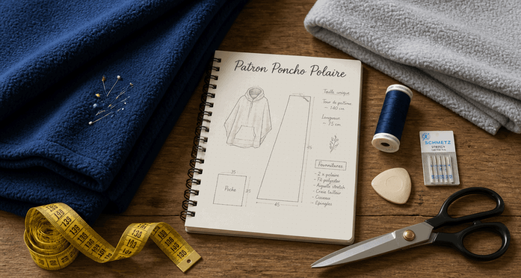 patron poncho polaire gratuit tissus et outils couture