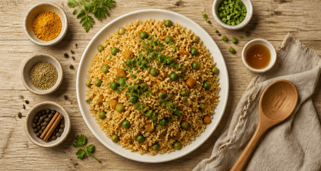 riz en accompagnement recettes pilaf épicé légumes assiette