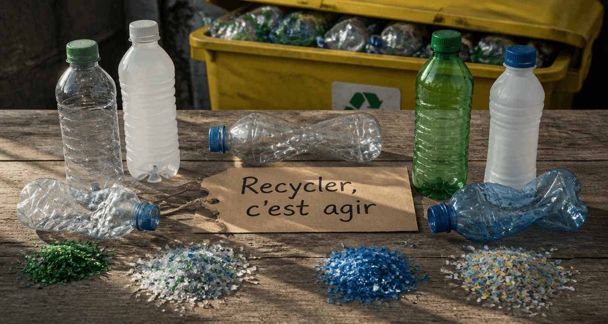 Tri bouteille plastique bac jaune recyclage