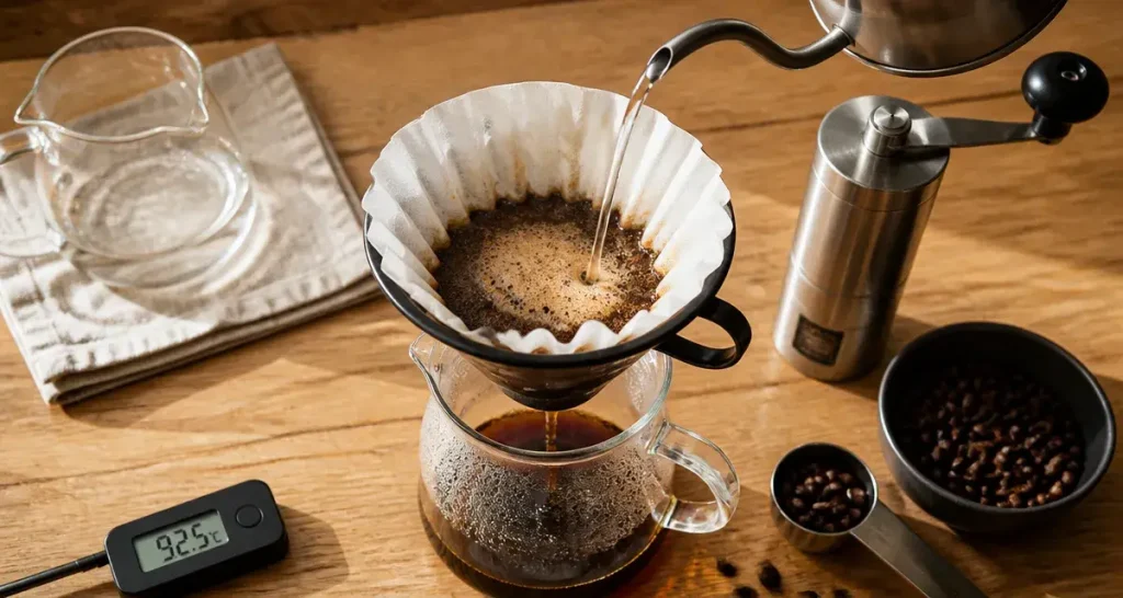 Comment faire un bon café filtre : verseur verre et filtre papier, 3 étapes sans amertume