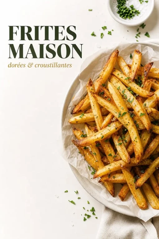 Frites maison croustillantes cuites au four dans une assiette