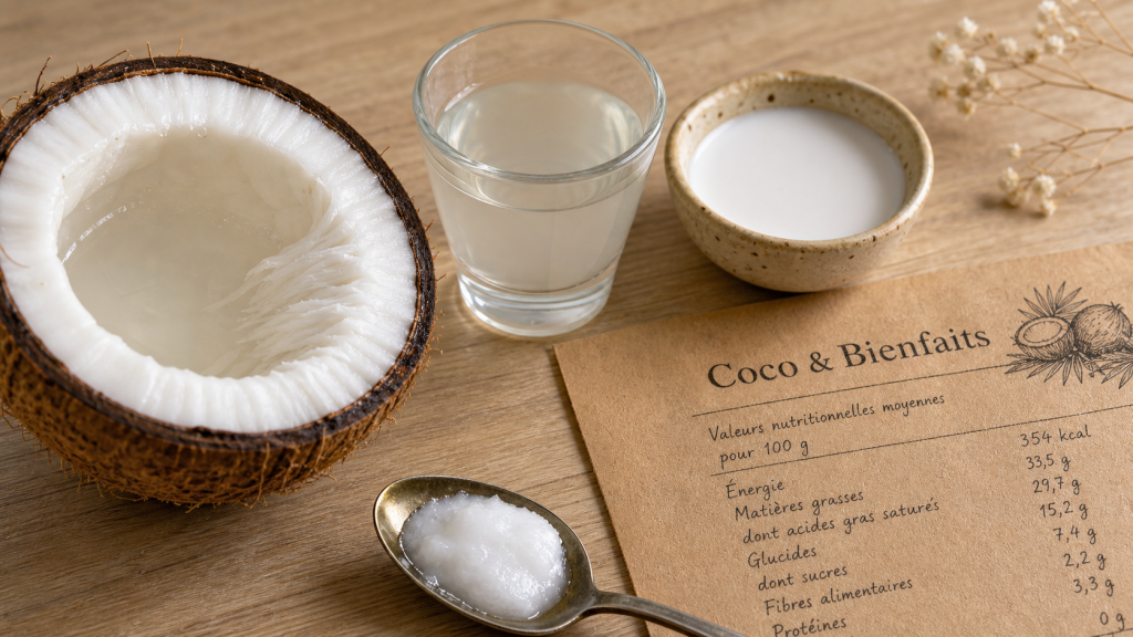 Les bienfaits de la noix coco : eau, lait et huile de coco