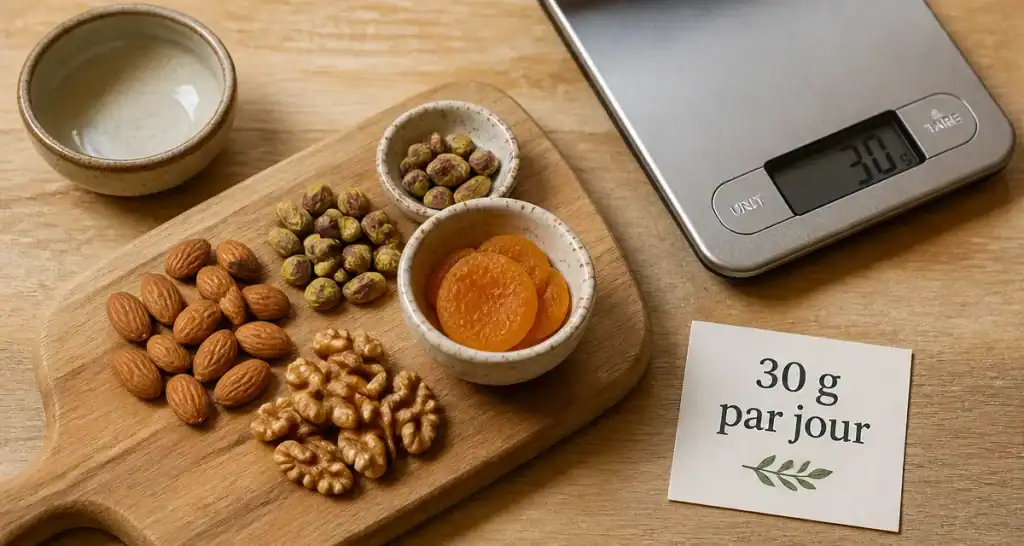 Les fruits secs font ils grossir ? Portion 30 g de fruits secs