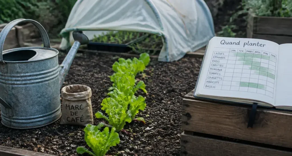 Quand planter des salades : jeunes plants et calendrier en potager