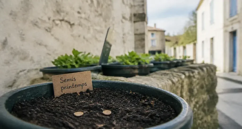 Quand semer rose tremiere : semis en pot, graines recouvertes 1 cm