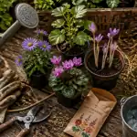 que planter en juillet août fleurs jeunes plants et outils jardinage