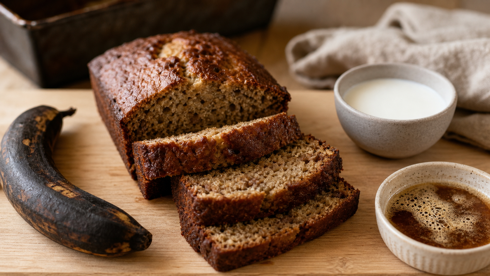 Banana bread ultra moelleux aux bananes noires et lait ribot