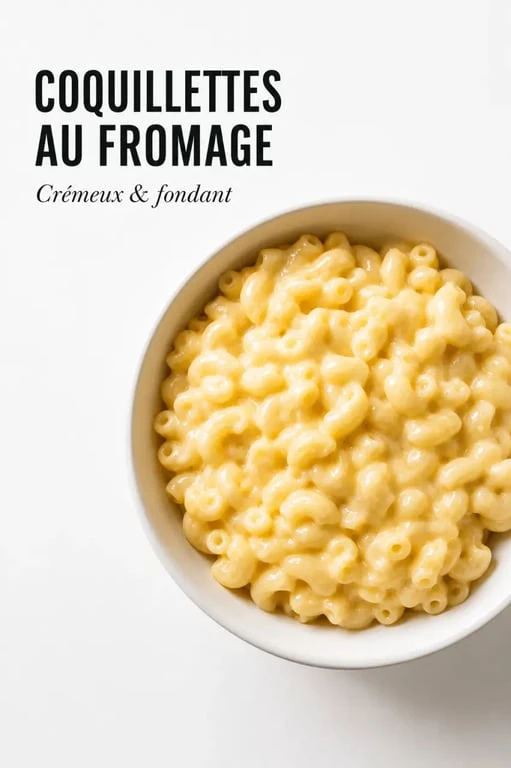Coquillettes au fromage préparées au micro-ondes dans un bol en verre