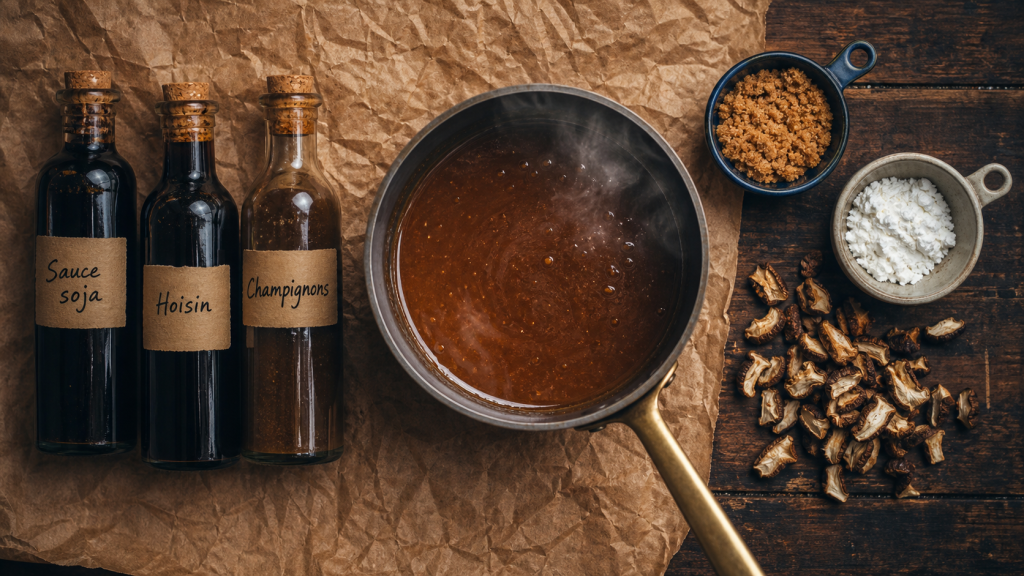 Par quoi remplacer la sauce huitre : alternatives comme soja, hoisin et champignons