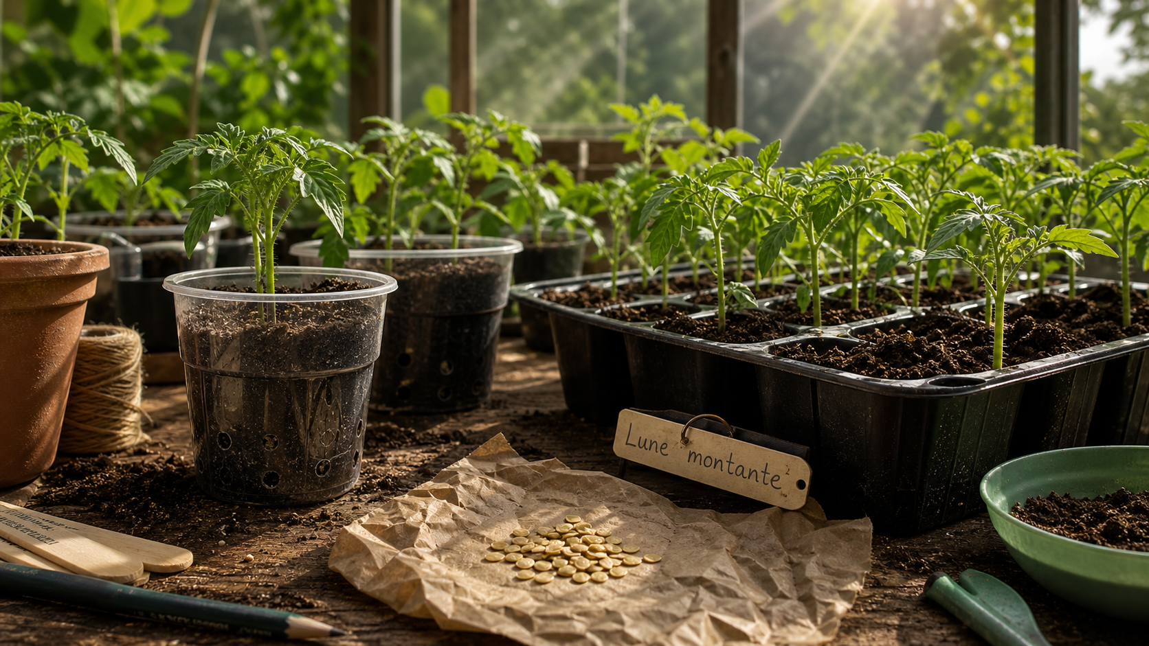 Quand semer les tomates avec la lune, semis en février à avril (lune montante)