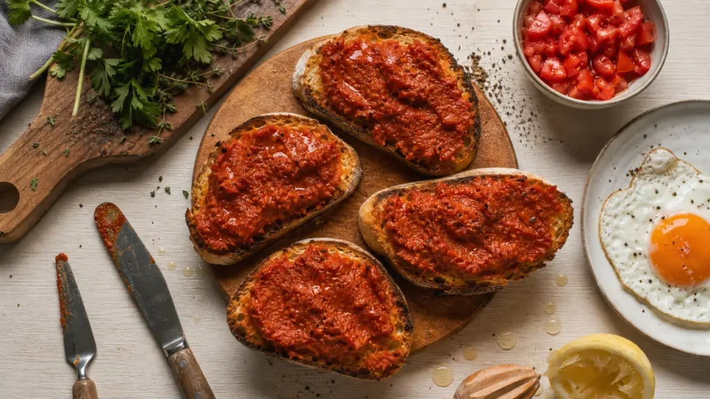 Recettes soubressade : toasts chauds, œuf coulant et coca catalane
