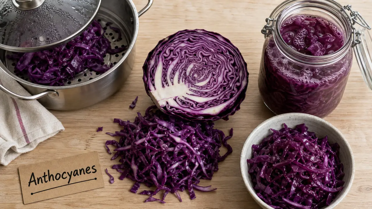 Bienfaits chou rouge : demi-chou émincé, salade et lacto-fermentation