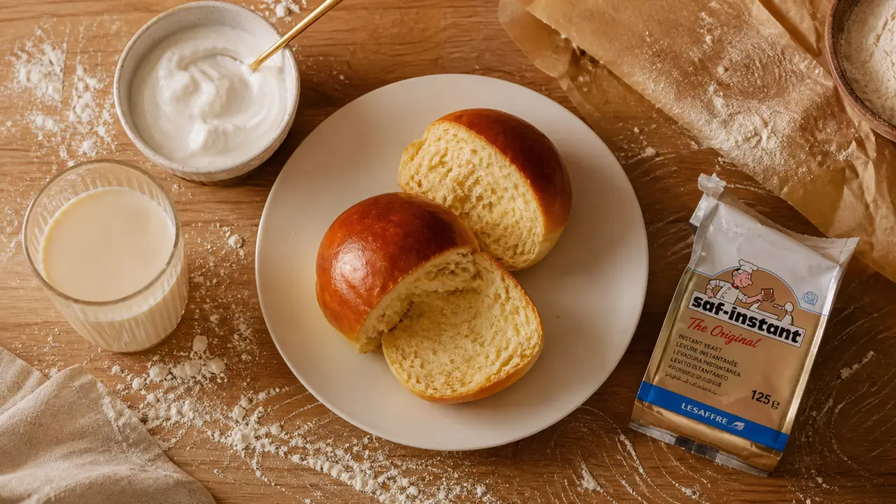 Brioche healthy au skyr et farine T65, 180°C, mie moelleuse