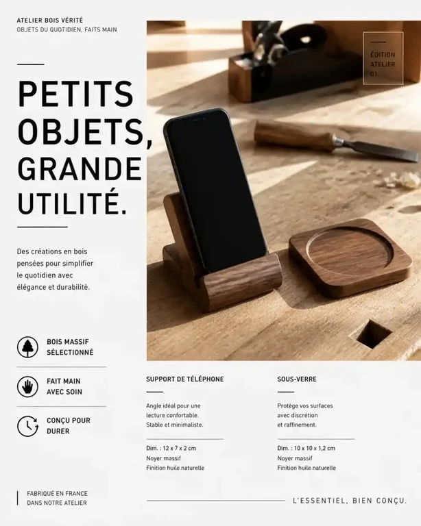 Exemples de petits objets en bois à fabriquer soi-même pour débutants