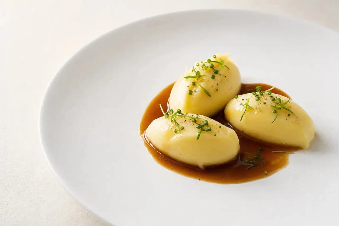 Recette gastronomique de grand chef : purée de pommes de terre dressée comme au restaurant étoilé