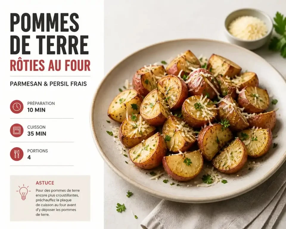 Pommes de terre rouges rôties au parmesan et persil, une utilisation savoureuse de la pomme de terre rouge en cuisine
