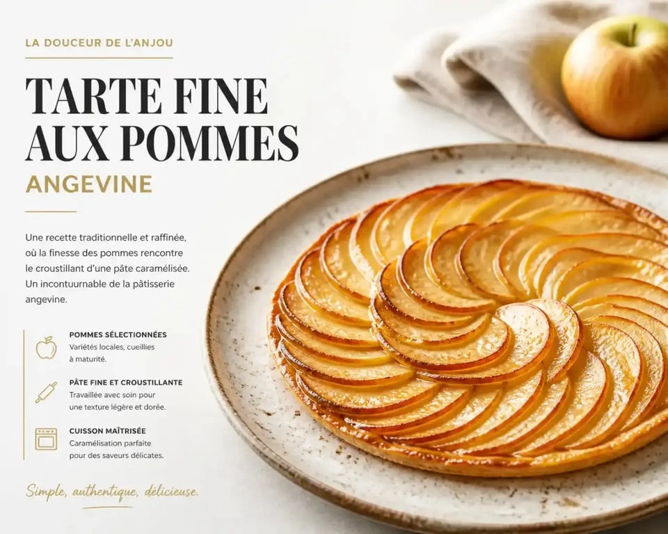 Tarte fine aux pommes angevine réalisée lors d'un cours de cuisine à Angers