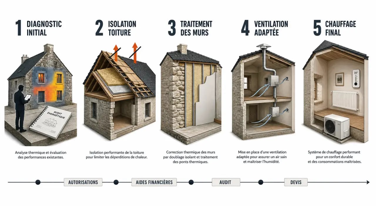 Comment réussir la rénovation énergétique de votre maison ancienne : ordre des travaux et étapes clés