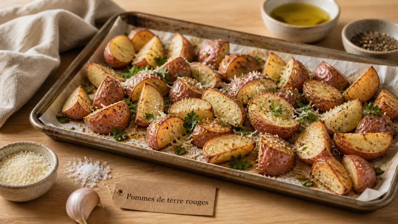 Pomme de terre rouge utilisation, rôties au parmesan