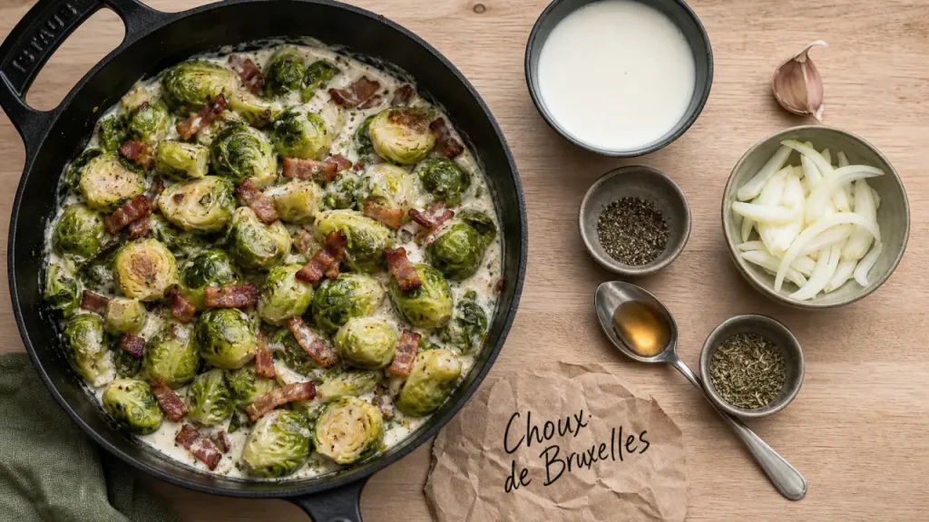 Recette choux de bruxelles lardons : poêlée fondante en poêle noire