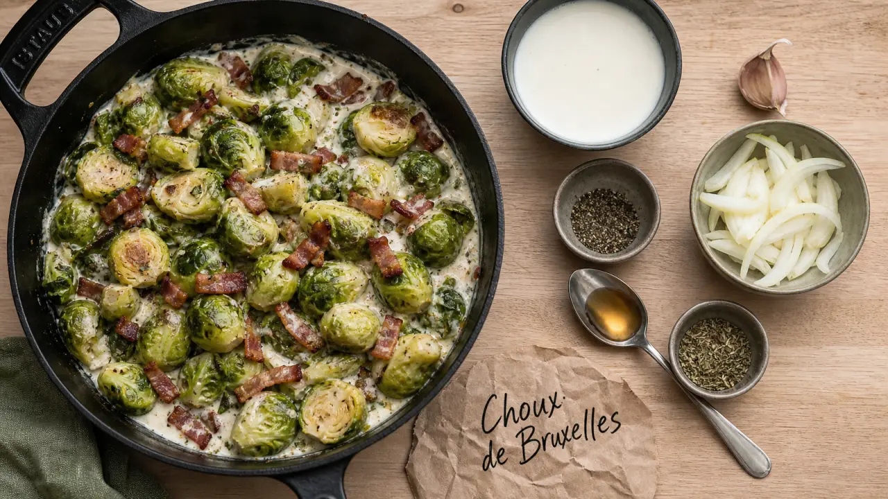 Recette choux de bruxelles lardons : poêlée fondante en poêle noire