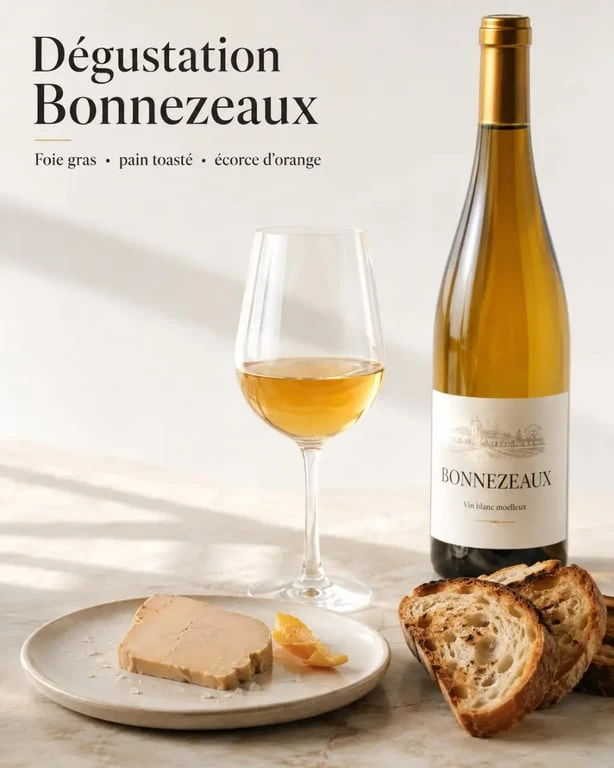 Bonnezeaux accord mets vins avec foie gras, fleur de sel et pain toasté