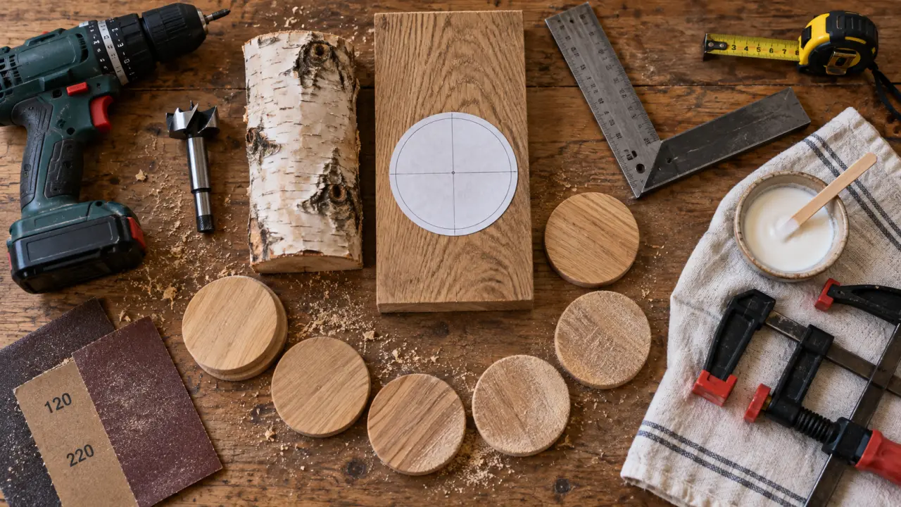 Fabriquer des objets en bois : chutes de bois, ponçage et accessoires, vue au-dessus