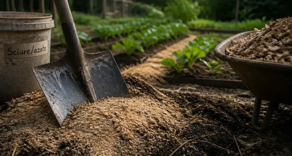 Jardinage sciure de bois : sciure et azote au potager