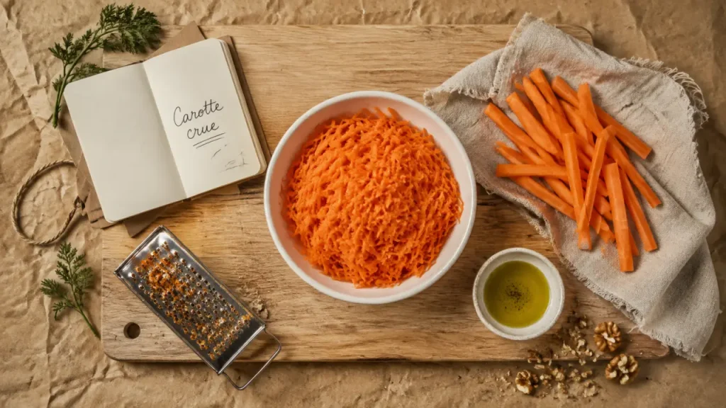 Manger des carottes crues bienfaits : bol de carottes crues râpées, peau lumineuse