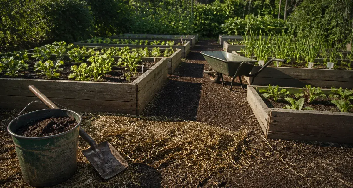 Plan potager 100m2 : potager familial sur planches de culture bois
