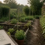 Plan potager permaculture 50m2 : buttes, eau et zonage