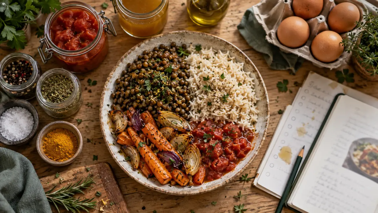 Repas pas cher et équilibré : assiette 4 compartiments et dîners anti-gaspillage