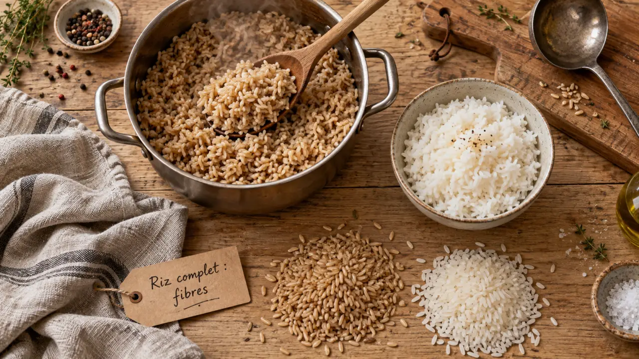 Riz complet bienfaits : fibres et grains bien cuits