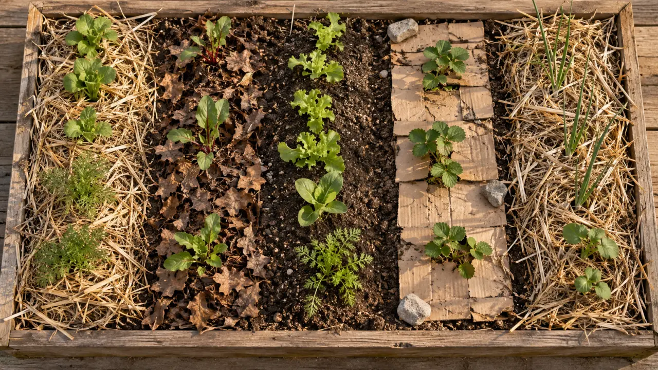 Paillage du potager : paille et carton pour garder la terre fraîche